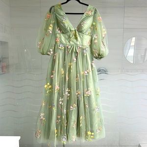 One of a kind, sea green dress handmade in Italy!